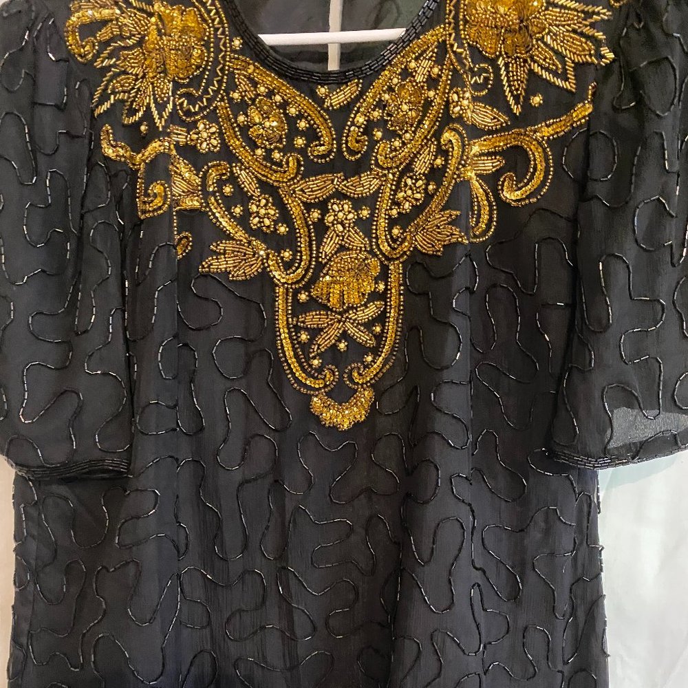 Black and Gold Blouse